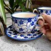 Filiżanka ceramiczna ze spodkiem [Symphony Blue]