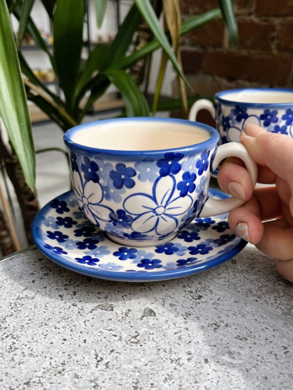 Filiżanka ceramiczna ze spodkiem [Symphony Blue]
