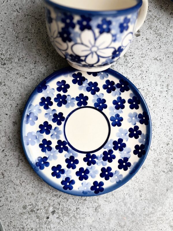 Filiżanka ceramiczna ze spodkiem [Symphony Blue]