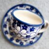 Filiżanka ceramiczna ze spodkiem [Symphony Blue]
