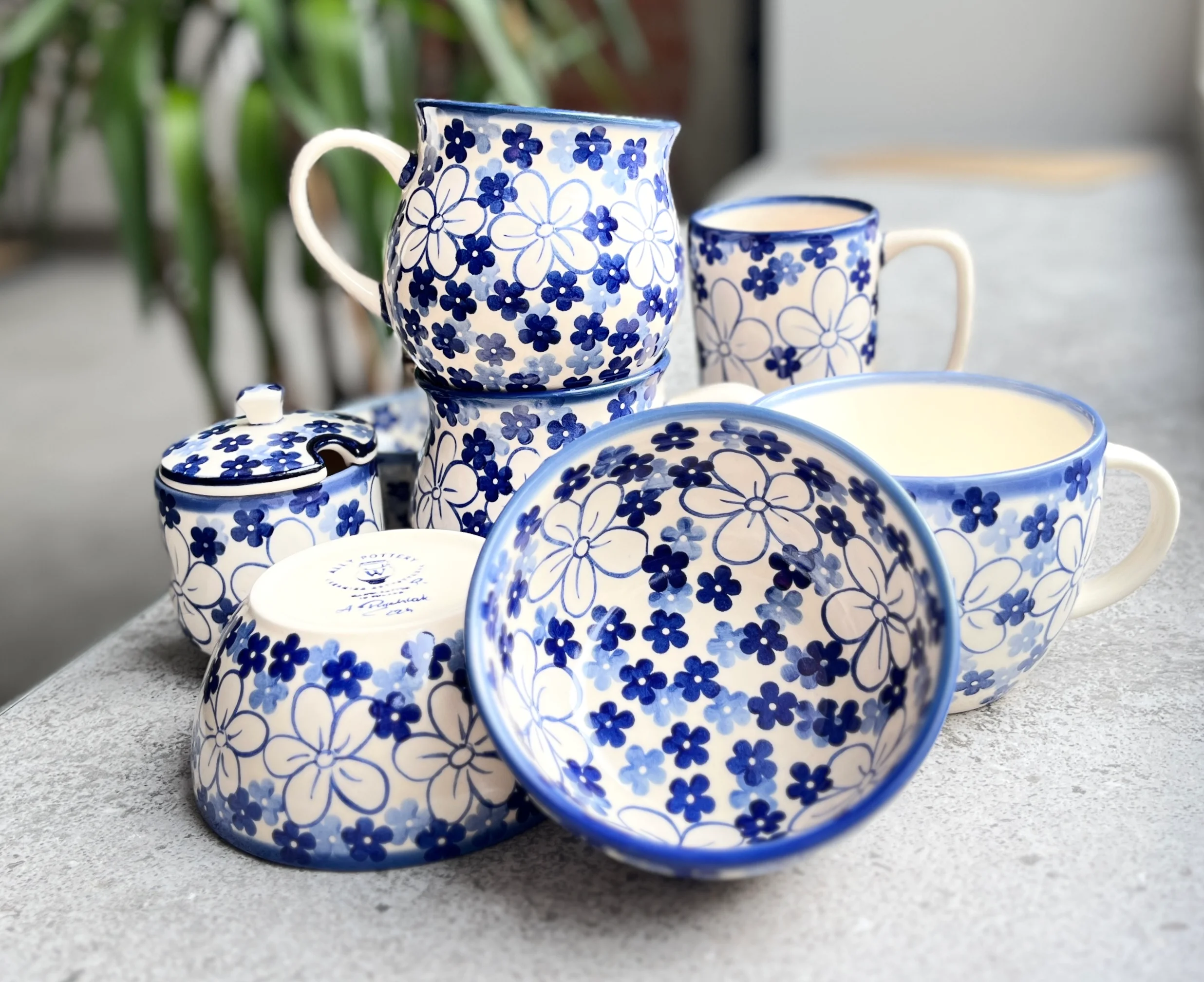 Filiżanka ceramiczna ze spodkiem [Symphony Blue]