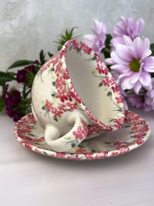 Ceramiczna filiżanka 200 ml ze spodkiem [Floretta]