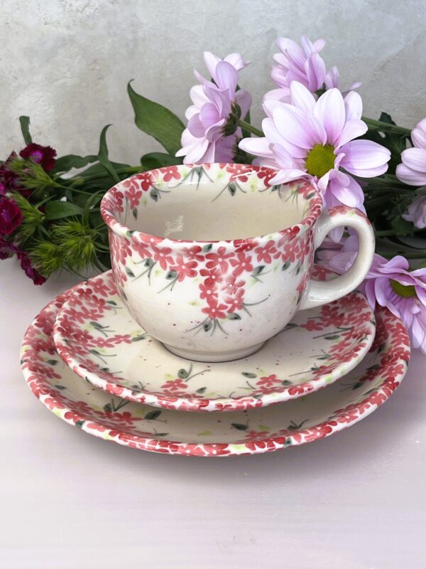 Ceramiczna filiżanka 200 ml ze spodkiem [Floretta]