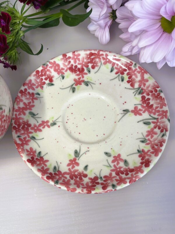 Ceramiczna filiżanka 200 ml ze spodkiem [Floretta]