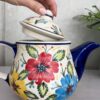 Czajnik ceramiczny ręcznie malowany w kolorowe kwiaty 1L [Isola]