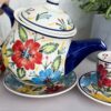 Czajnik ceramiczny ręcznie malowany w kolorowe kwiaty 1L [Isola]