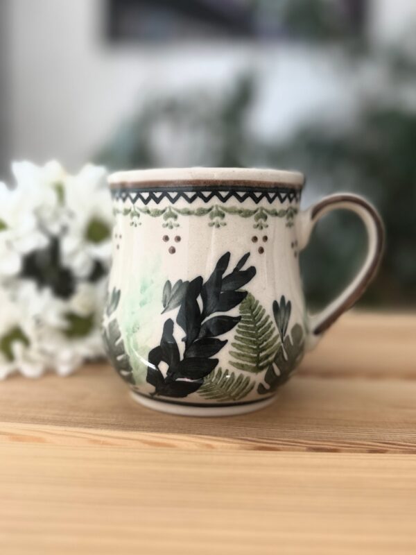 Kubek ceramiczny 350 ml do kawy i herbaty malowany ręcznie [Bosco]