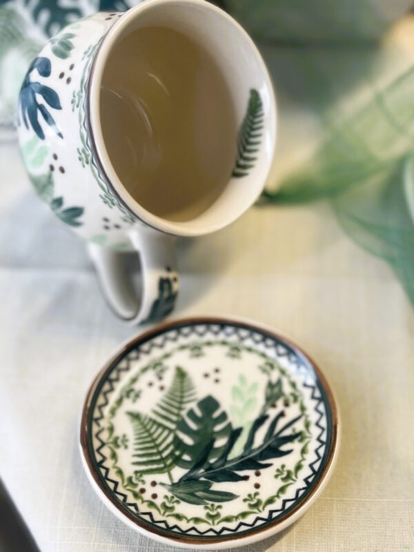 Podstawka ceramiczna, talerzyk 10 cm- mini spodek i przykrywka do kubka [Bosco]