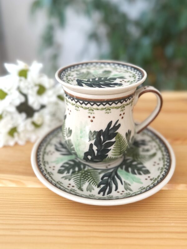 Podstawka ceramiczna, talerzyk 10 cm- mini spodek i przykrywka do kubka [Bosco]